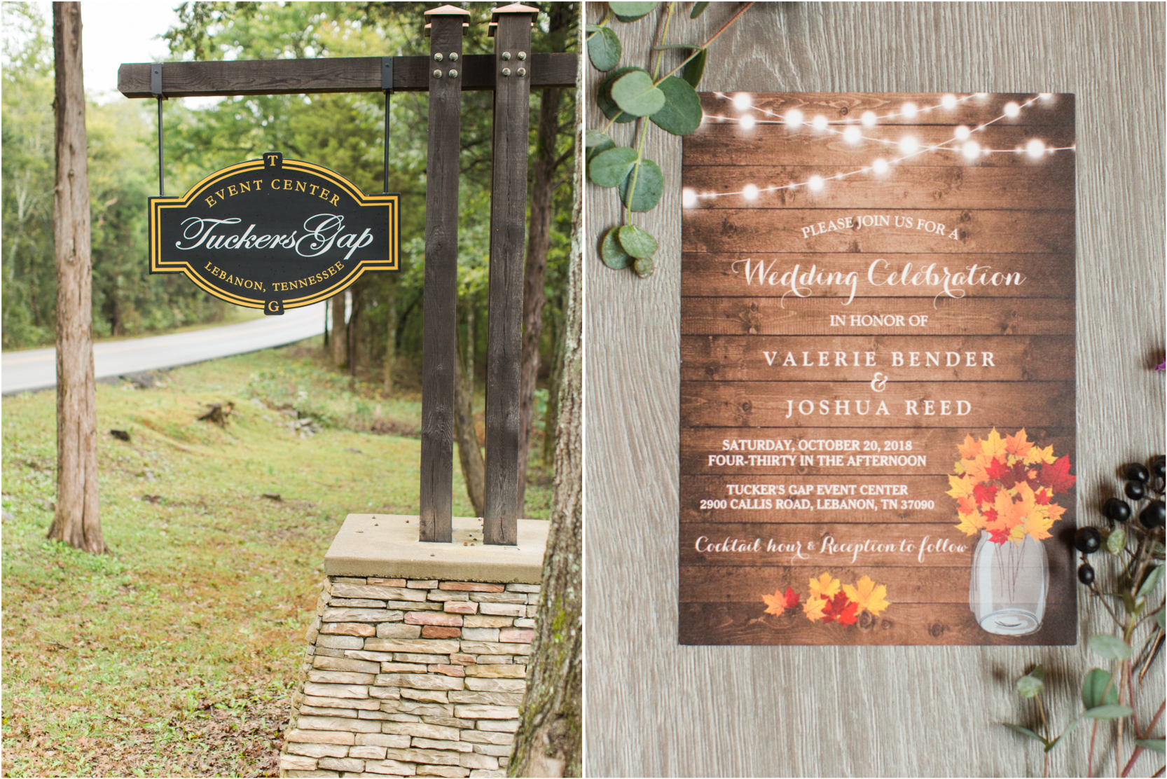 Tuckers Gap Tennessee Purple Red Fall Outdoor Wedding Photography
