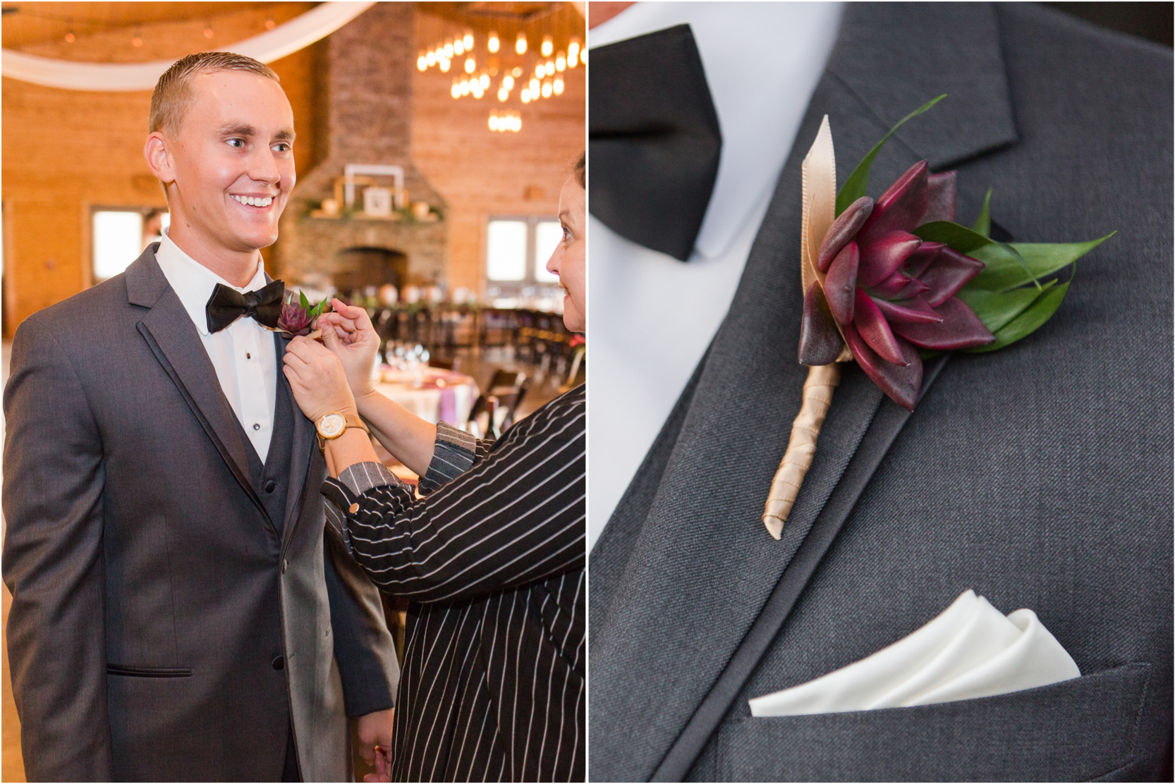 Tuckers Gap Groom Getting Ready Succulent Boutonniere Wedding Photography