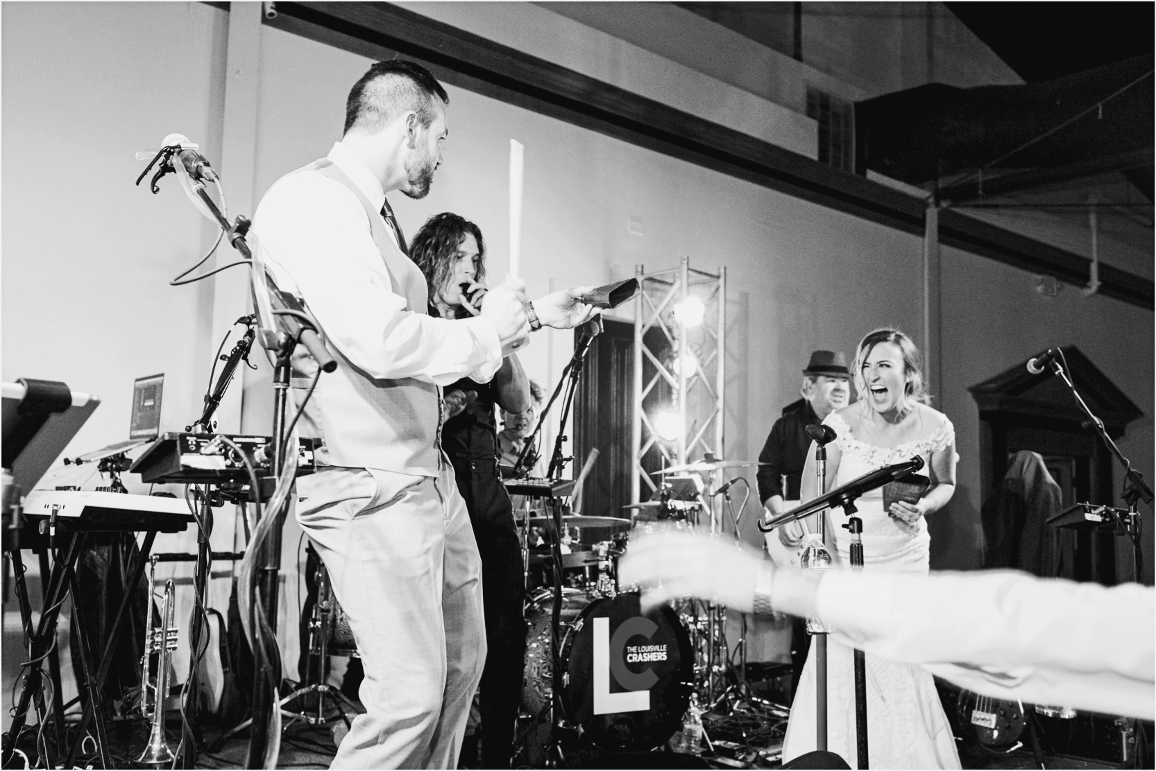 Mellwood Reception Party Wedding Photography Louisville Crashers Band