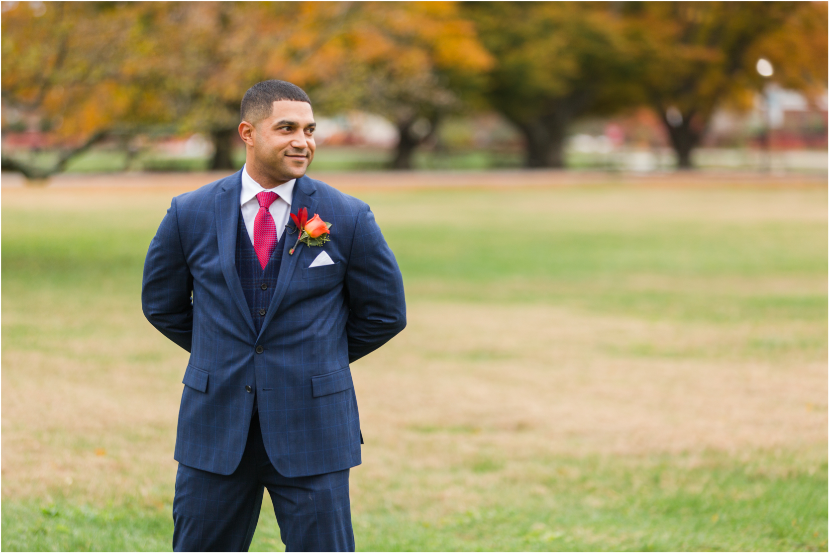 Olmsted Wedding Bride Groom First Look Portraits Fall Color Uniquely His Photography