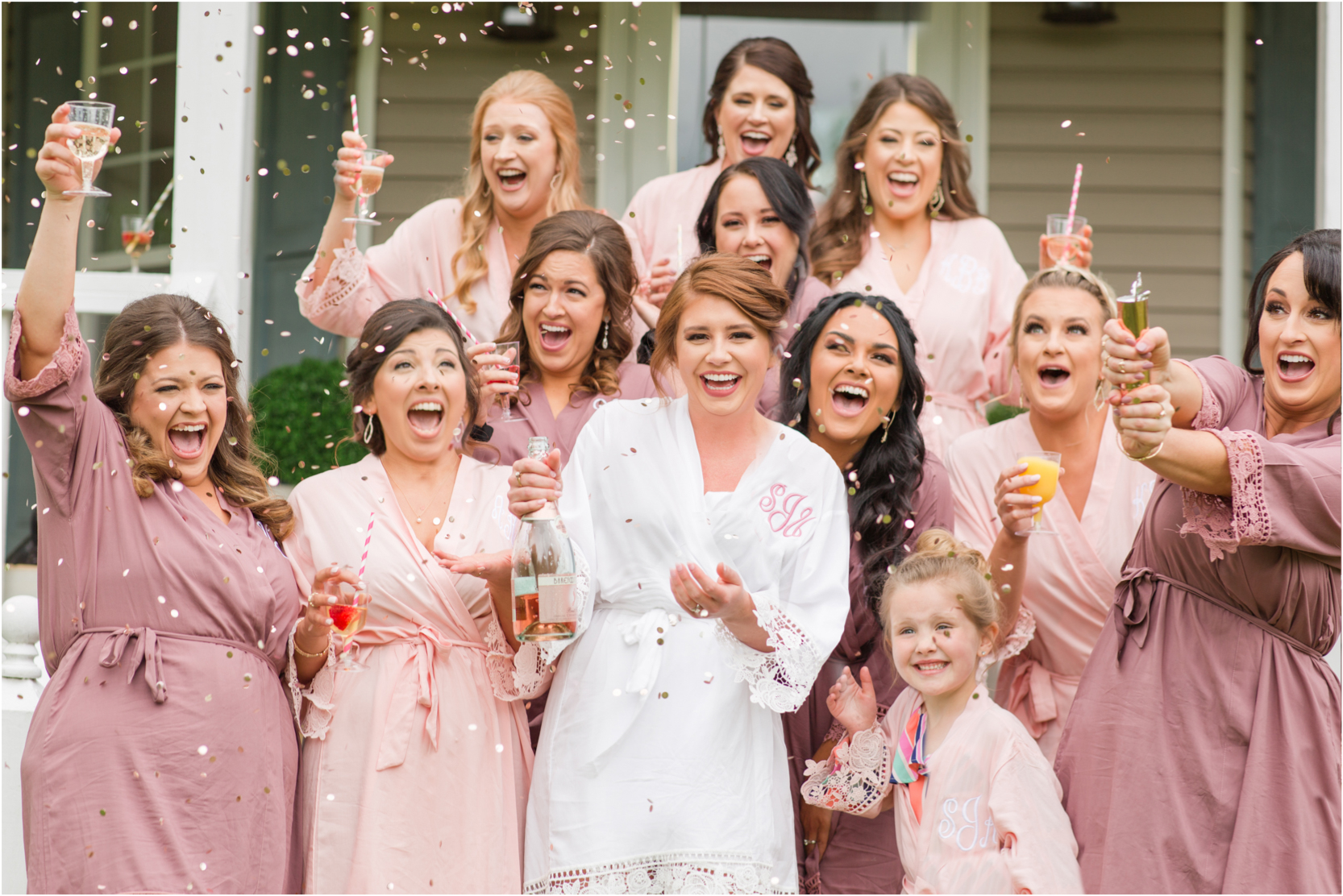 Bridesmaids Celebrating Confetti