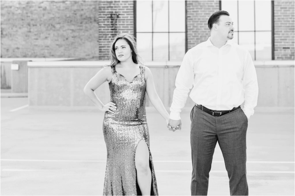 Downtown Louisville Sunset Engagement Session Wedding Photographer