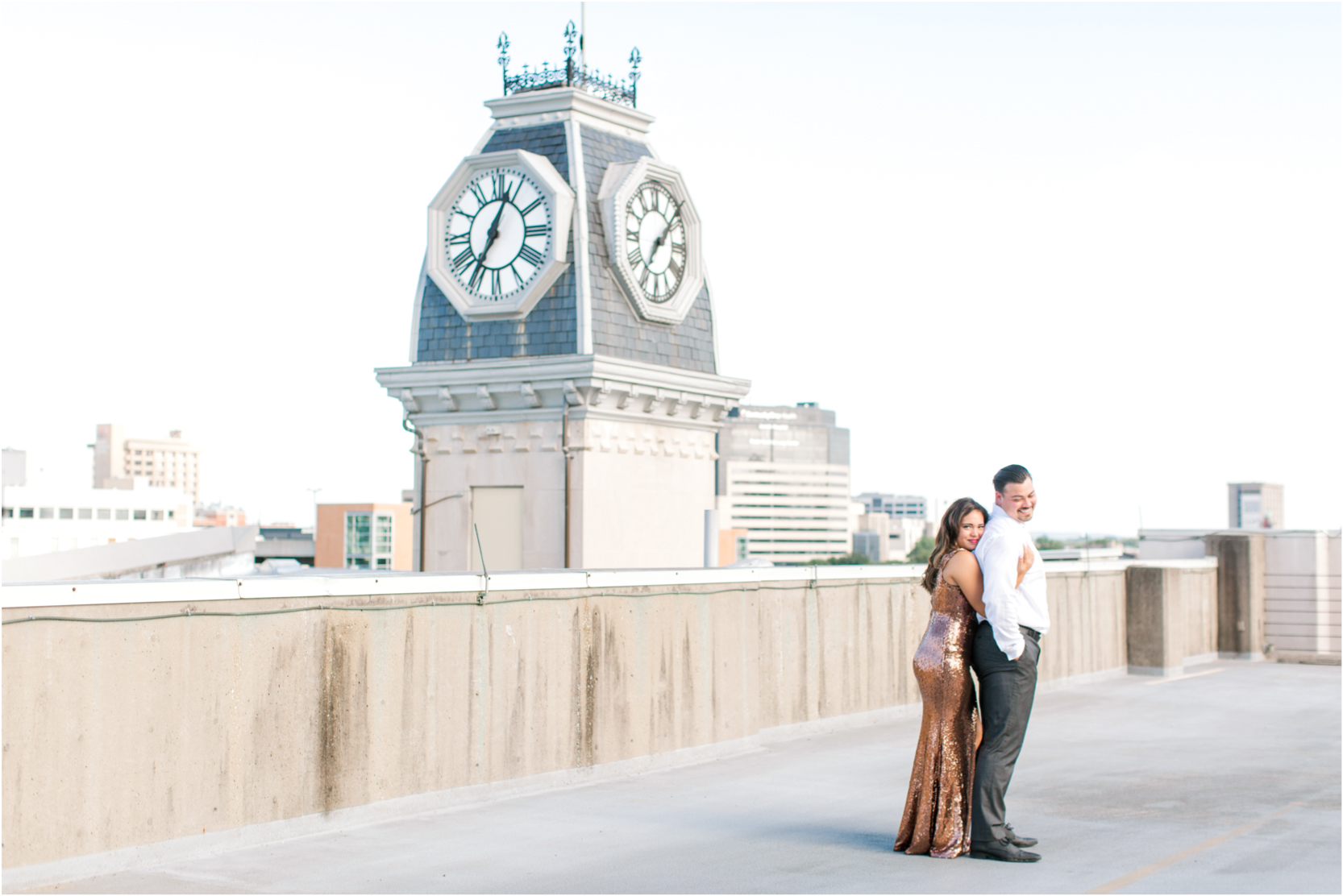 Downtown Louisville Sunset Engagement Session Wedding Photographer