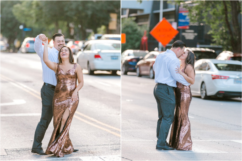 Downtown Louisville Street Sunset Engagement Session