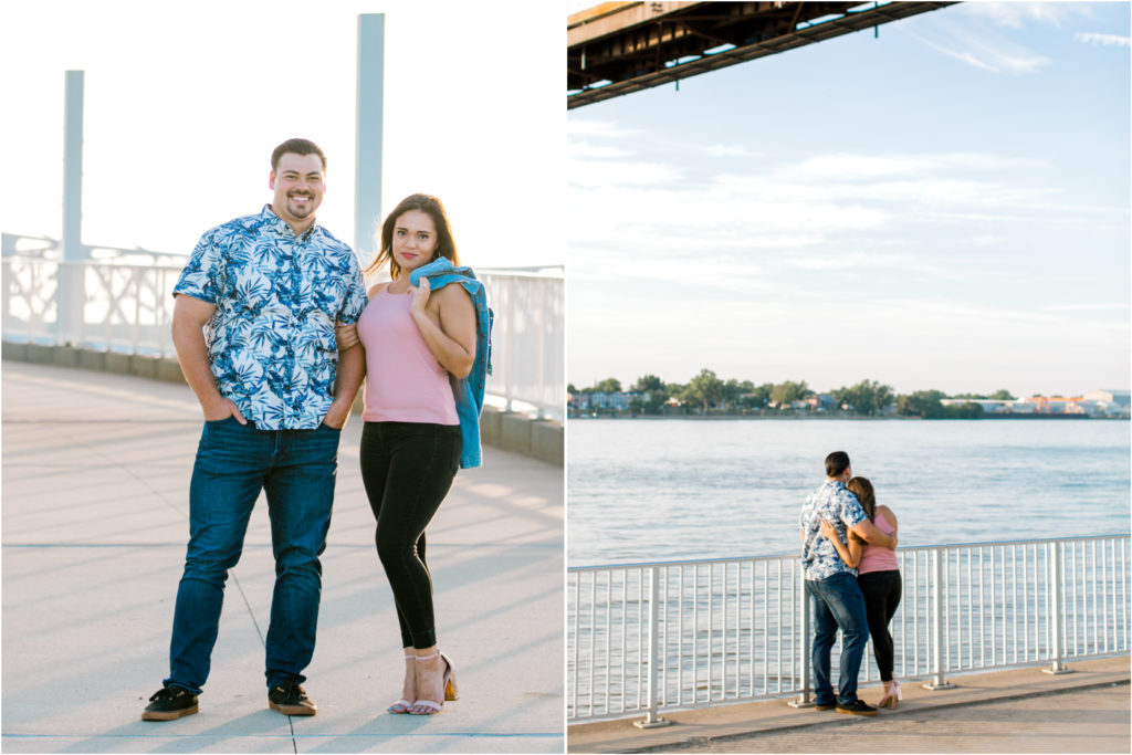 Louisville Waterfront Park Walking Bridge Couples Session