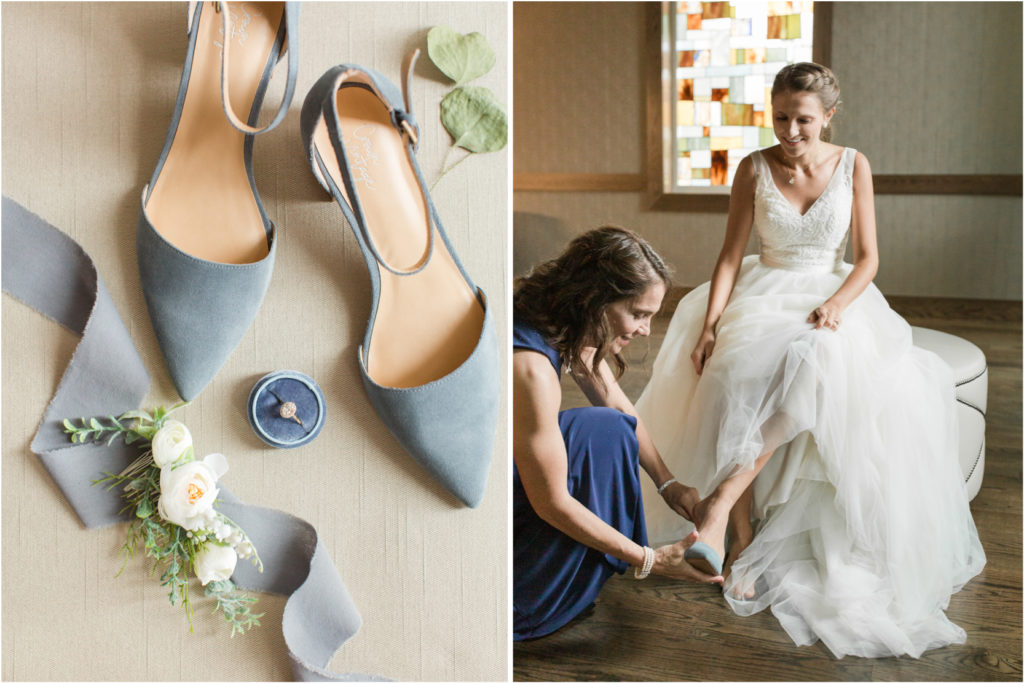 Bridal Wedding Details Blue Gray Shoes