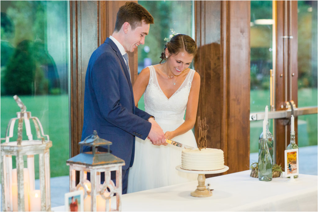 Cutting the Cake Wedding Gheens Louisville Kentucky