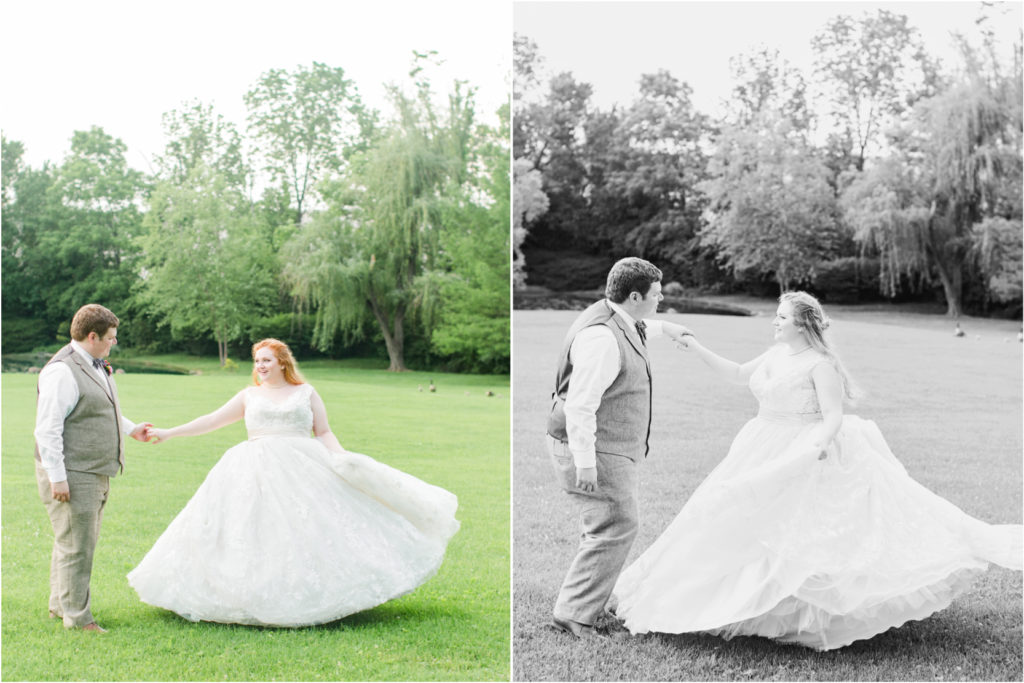 Twirling Bride and Groom Portraits