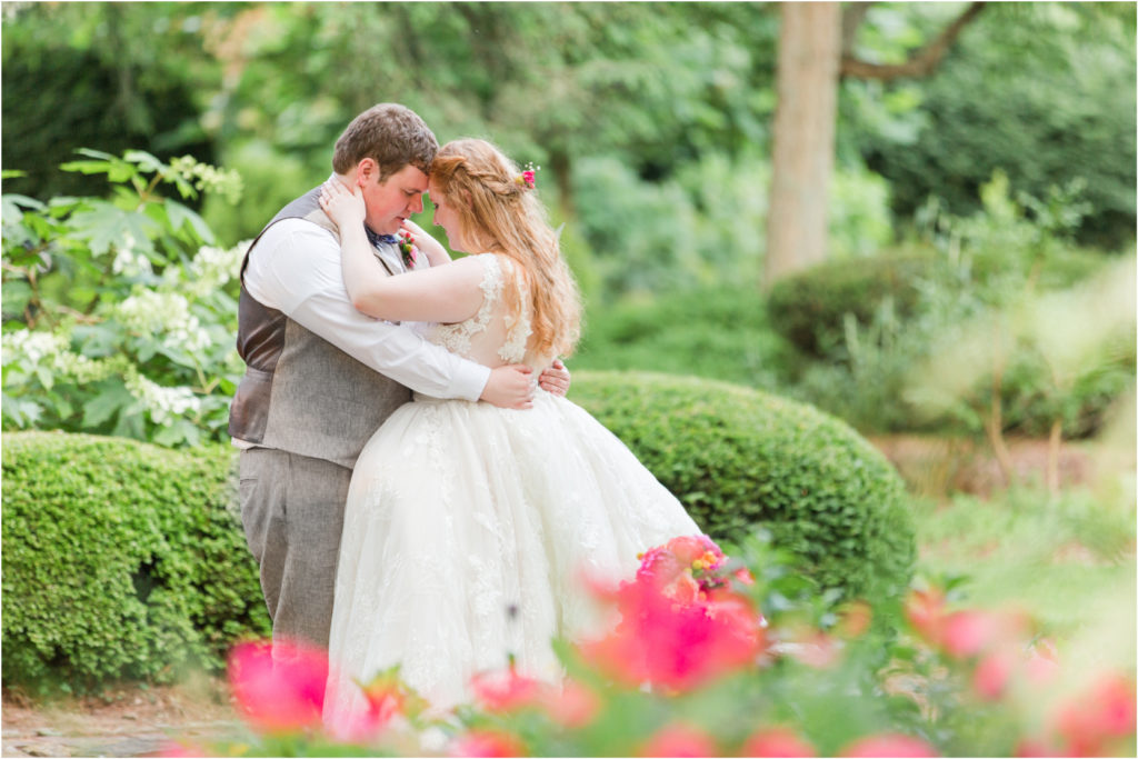 Gardens at Ray Eden Wedding Portraits Pink Peony Flowers