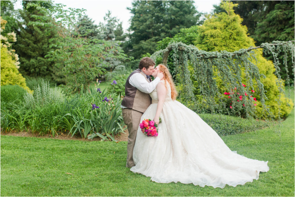Gardens at Ray Eden Wedding Portraits Pink Peony Flowers