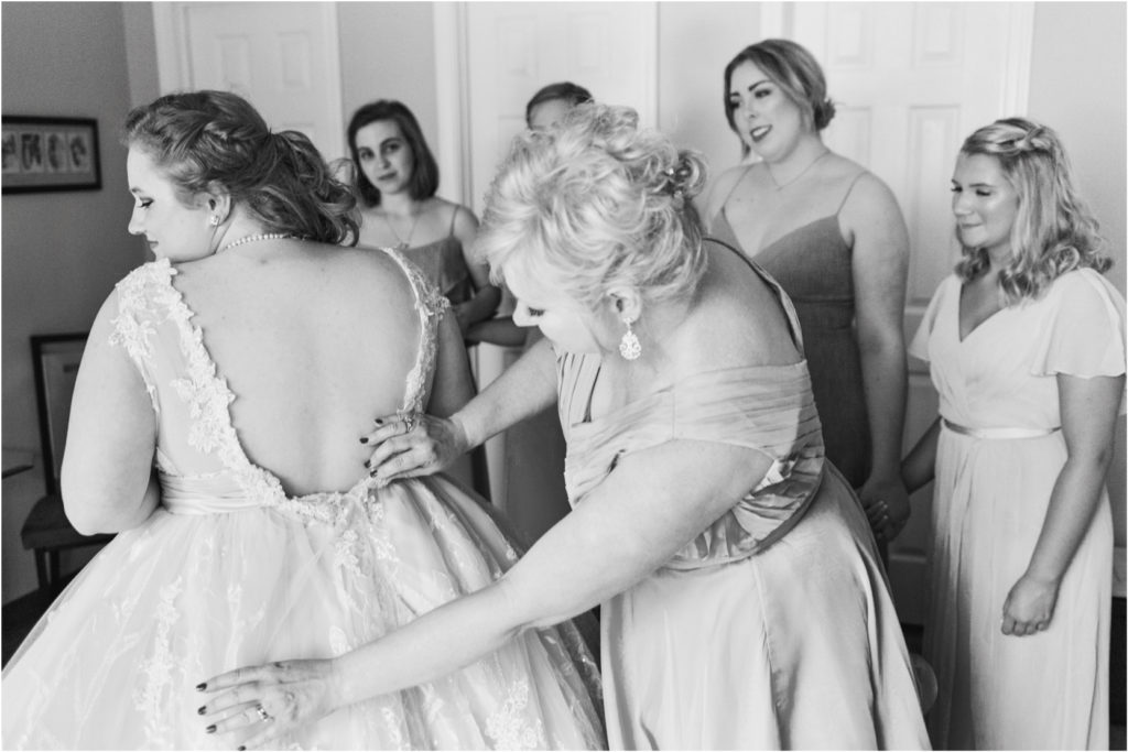 Bride Getting Ready With Mom