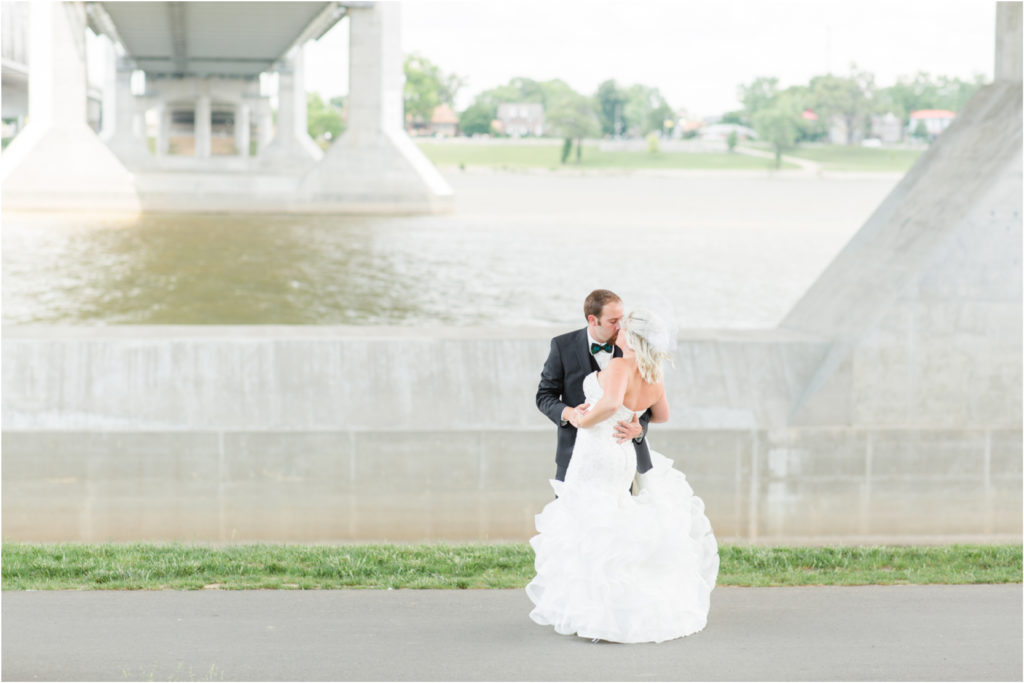 Bride and Groom Wedding Portraits Louisville Waterfront