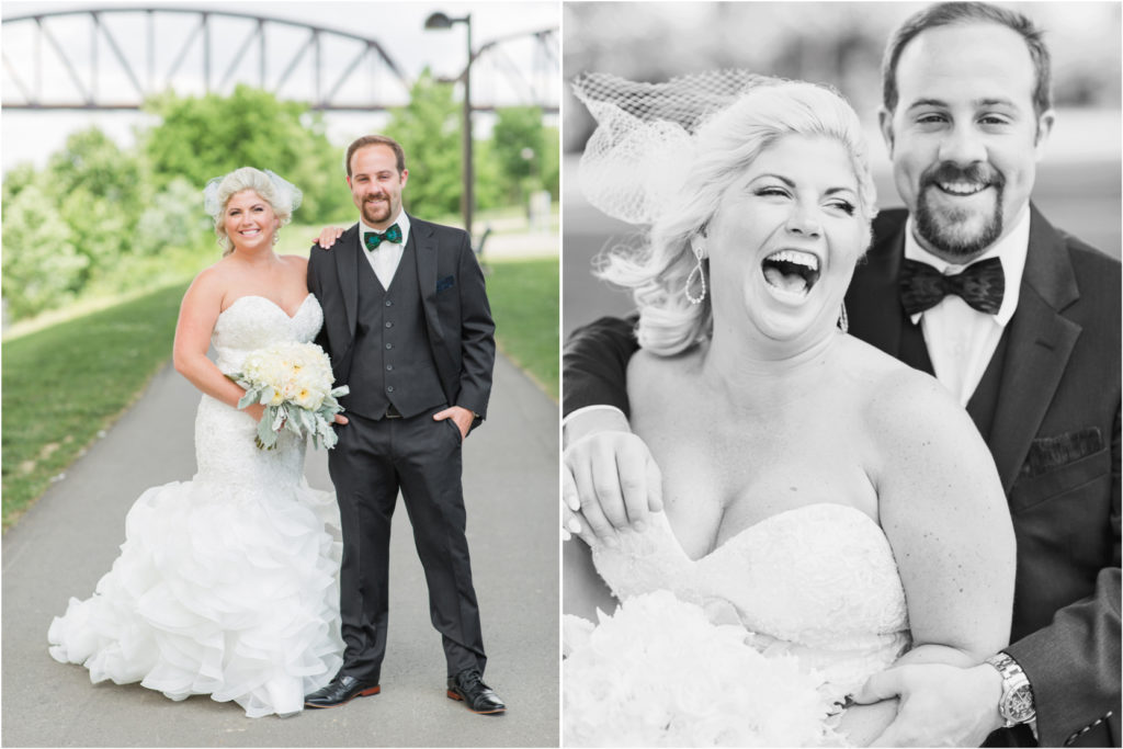 Waterfront Park Wedding Louisville Kentucky Bride and Groom Portraits