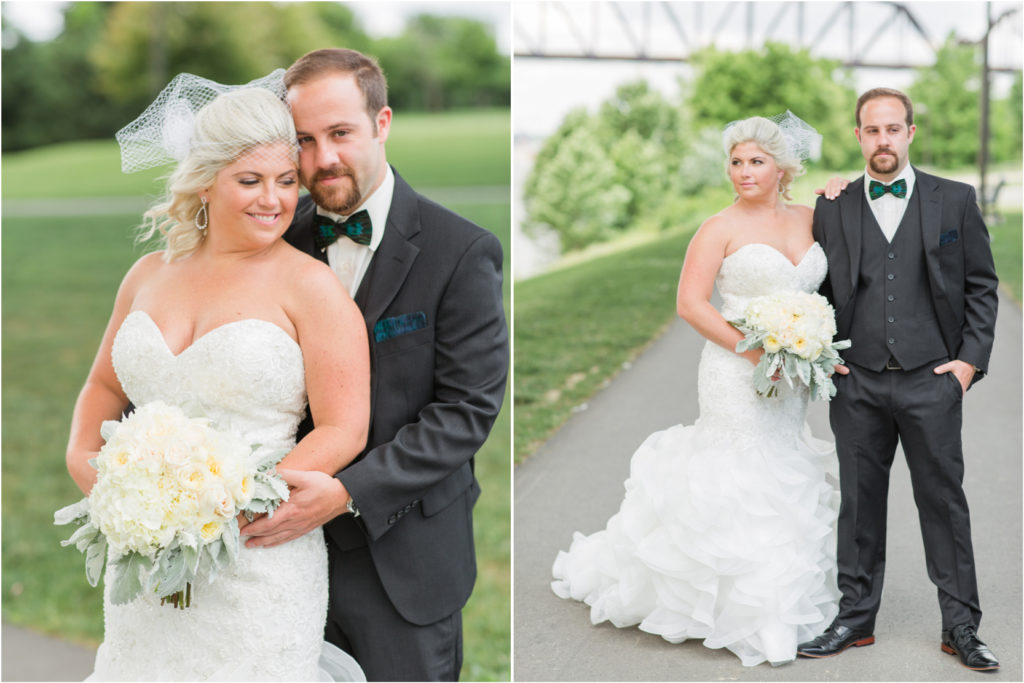 Waterfront Park Wedding Louisville Kentucky Bride and Groom Portraits