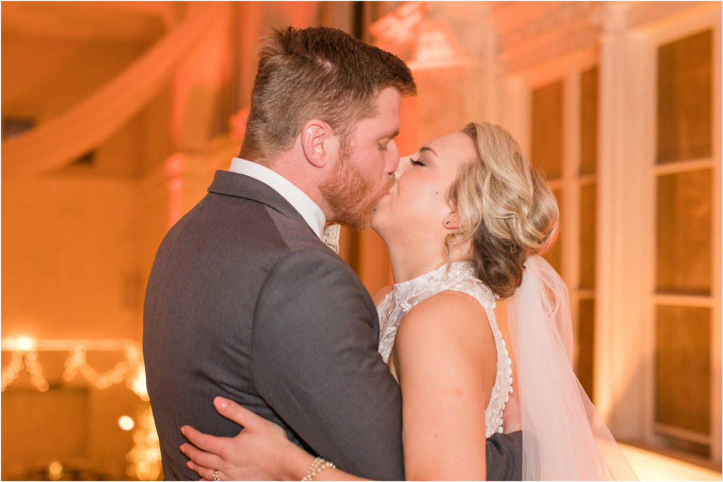 The Vault Gray and Gold New Year's Eve Wedding bride and groom portraits