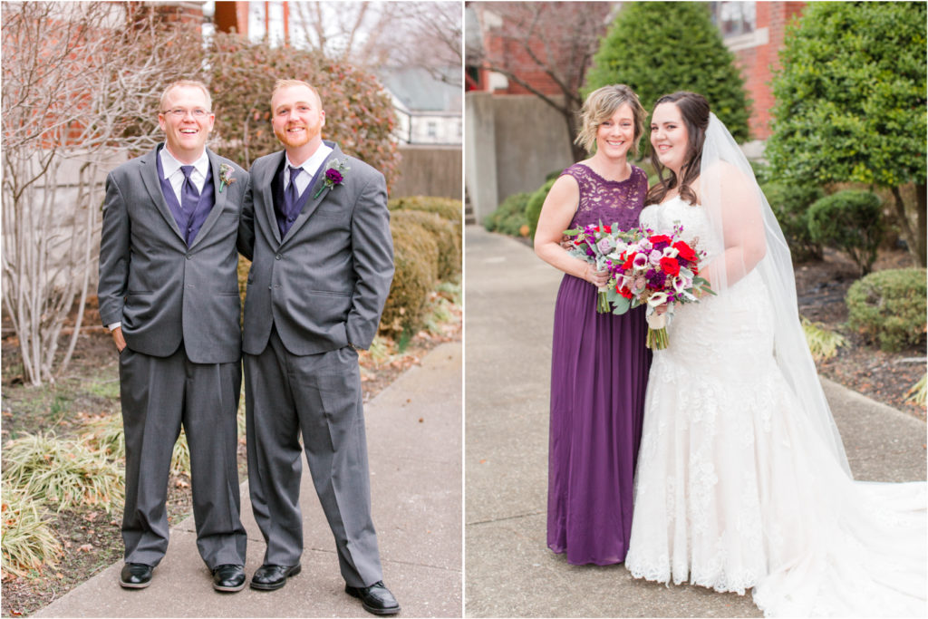 Bridesmaids purple dresses St John United Presbyterian