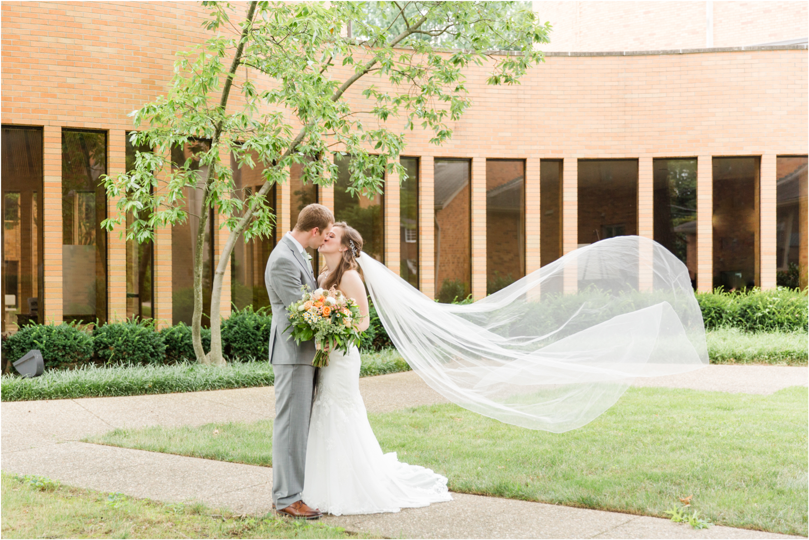 Blowing Veil Photograph Louisville Catholic Wedding