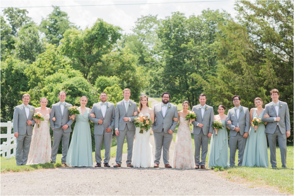 Blush and Sage Bridesmaids Dresses Louisville Kentucky Barn Wedding
