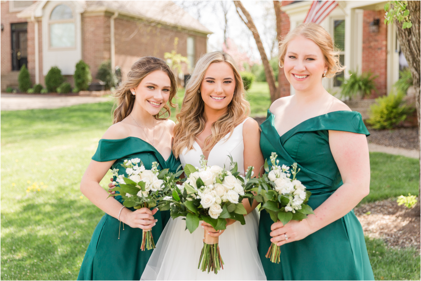 Bridesmaids Surprise First Look Emerald Green Dresses Louisville Kentucky Uniquely His Photography