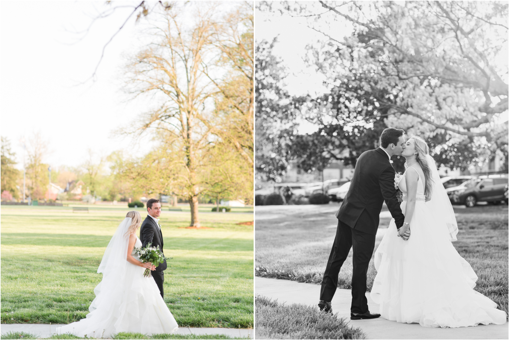 Olmsted Spring Wedding blooming trees Bride and groom portraits Louisville Kentucky Uniquely His Photography
